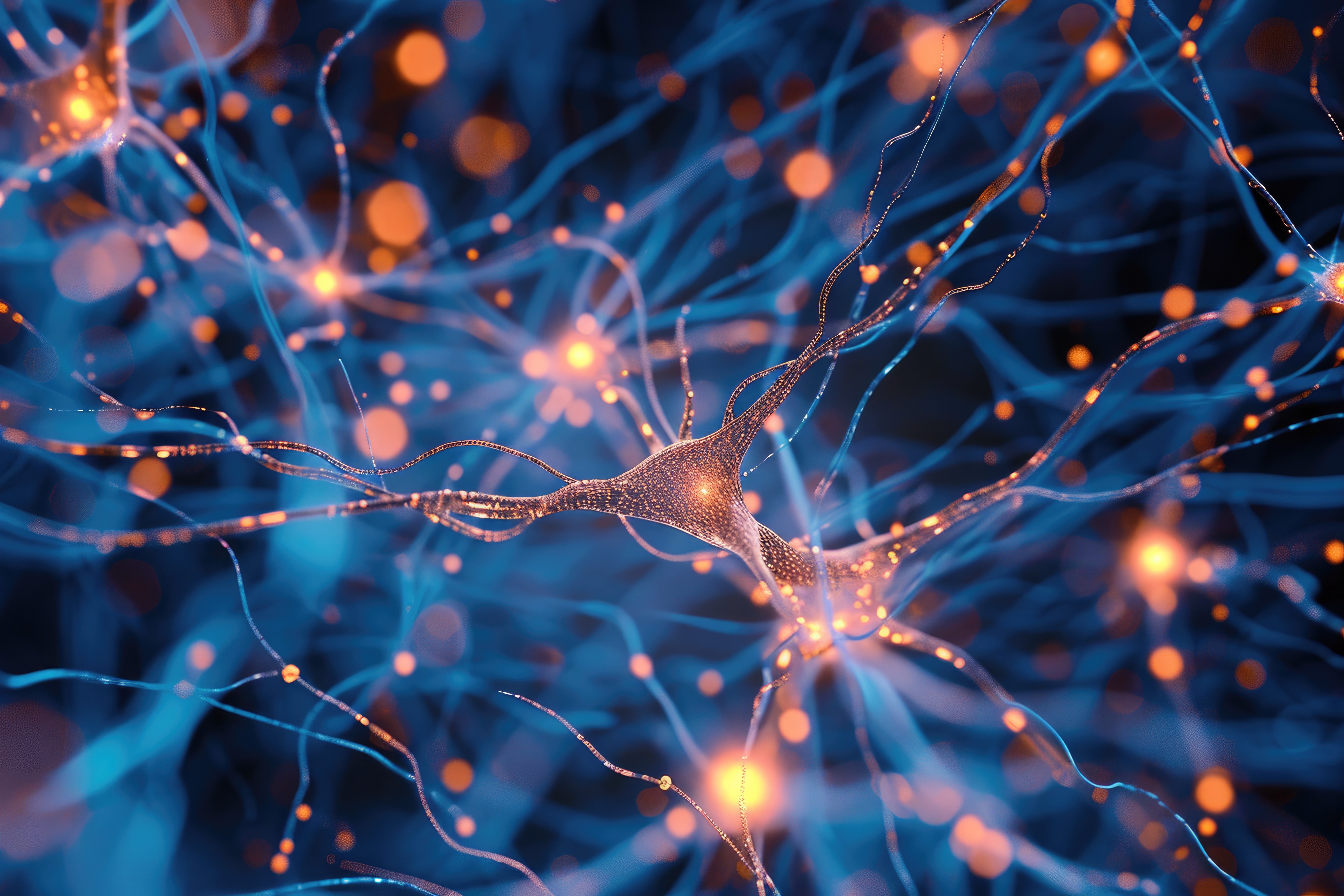 Image d'illutrations de neurones et de synapses.