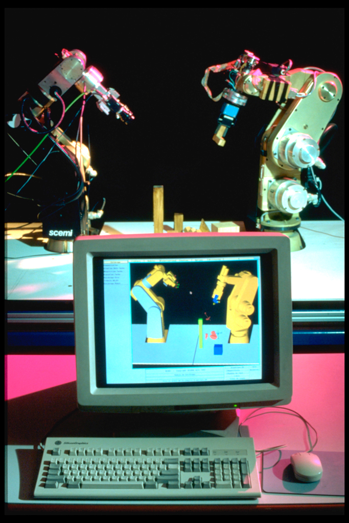  BIP 2000, robot bipède anthropomorphe, premier prototype de robot bipède à 7 degrés de liberté, 1999.