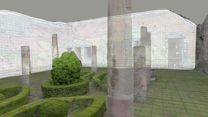 Insertion des études de phasage sur le modèle 3D de la villa de Diomède à Pompéi