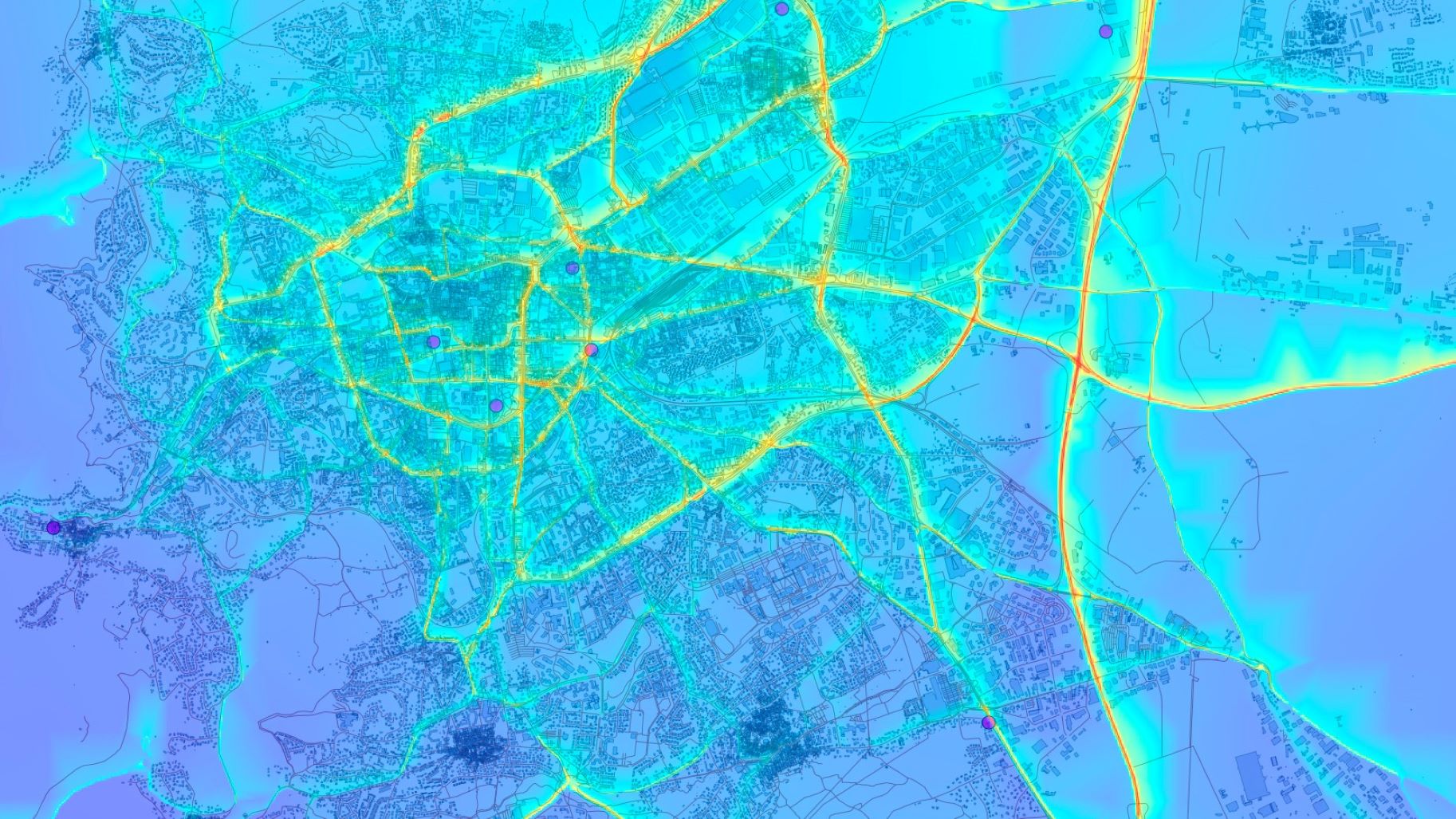 Carte de pollution urbaine : assimilation des mesures de concentration en N02