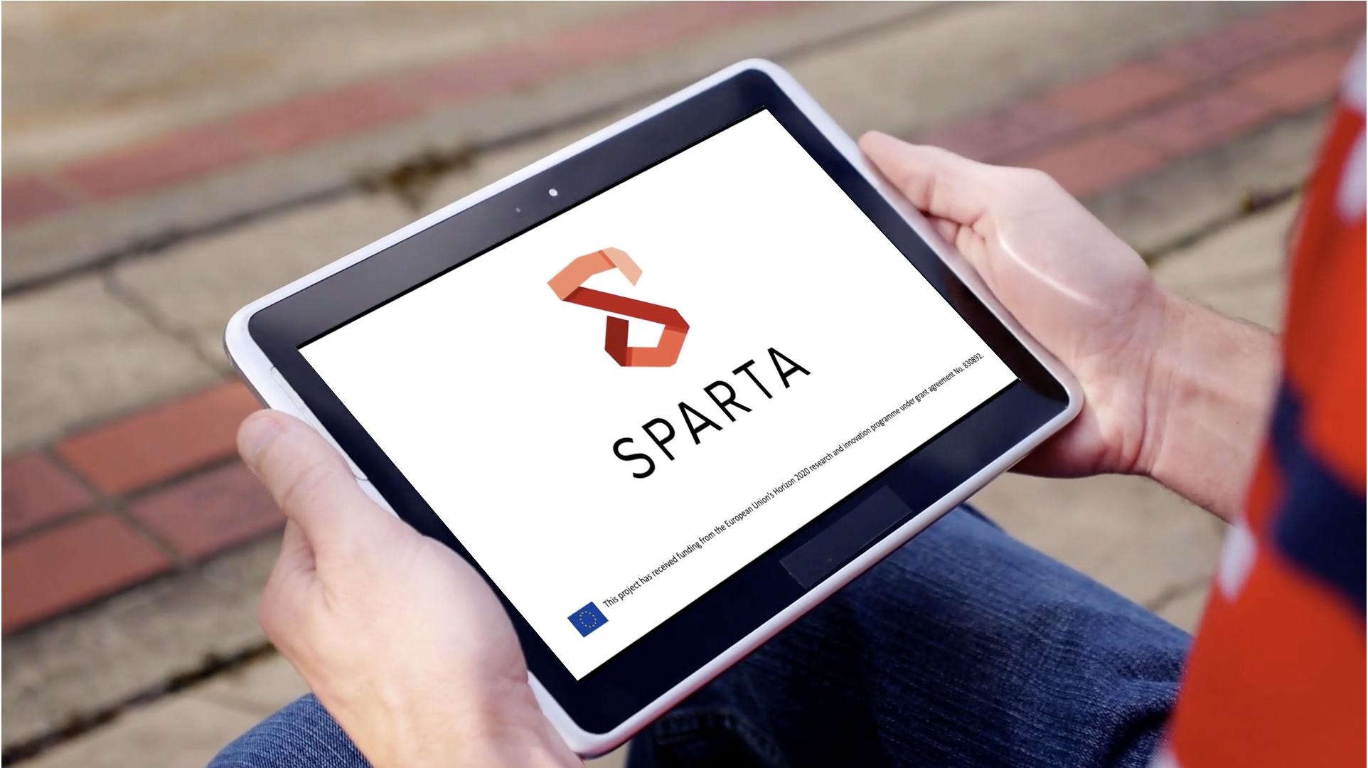 Logo de sparta sur affichée sur une tablette