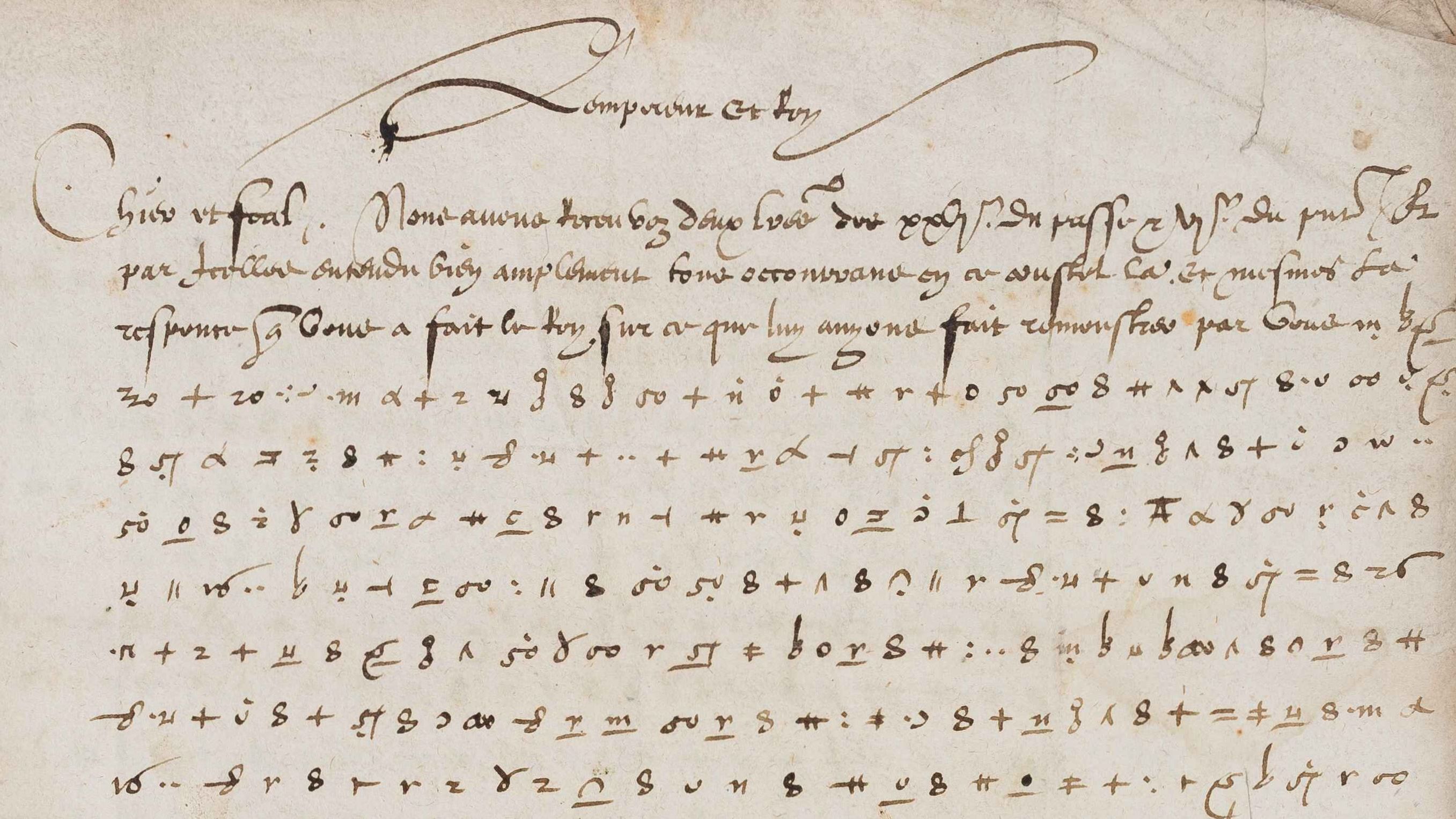 Lettre cryptée de Charles Quint à son ambassadeur, Jean de Saint-Mauris