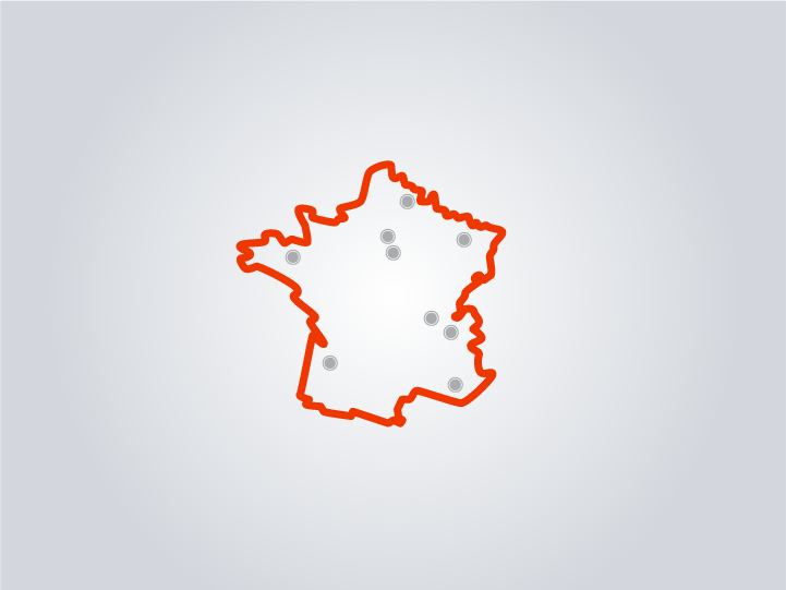 Logo trait france métropolitaine - centres Inria