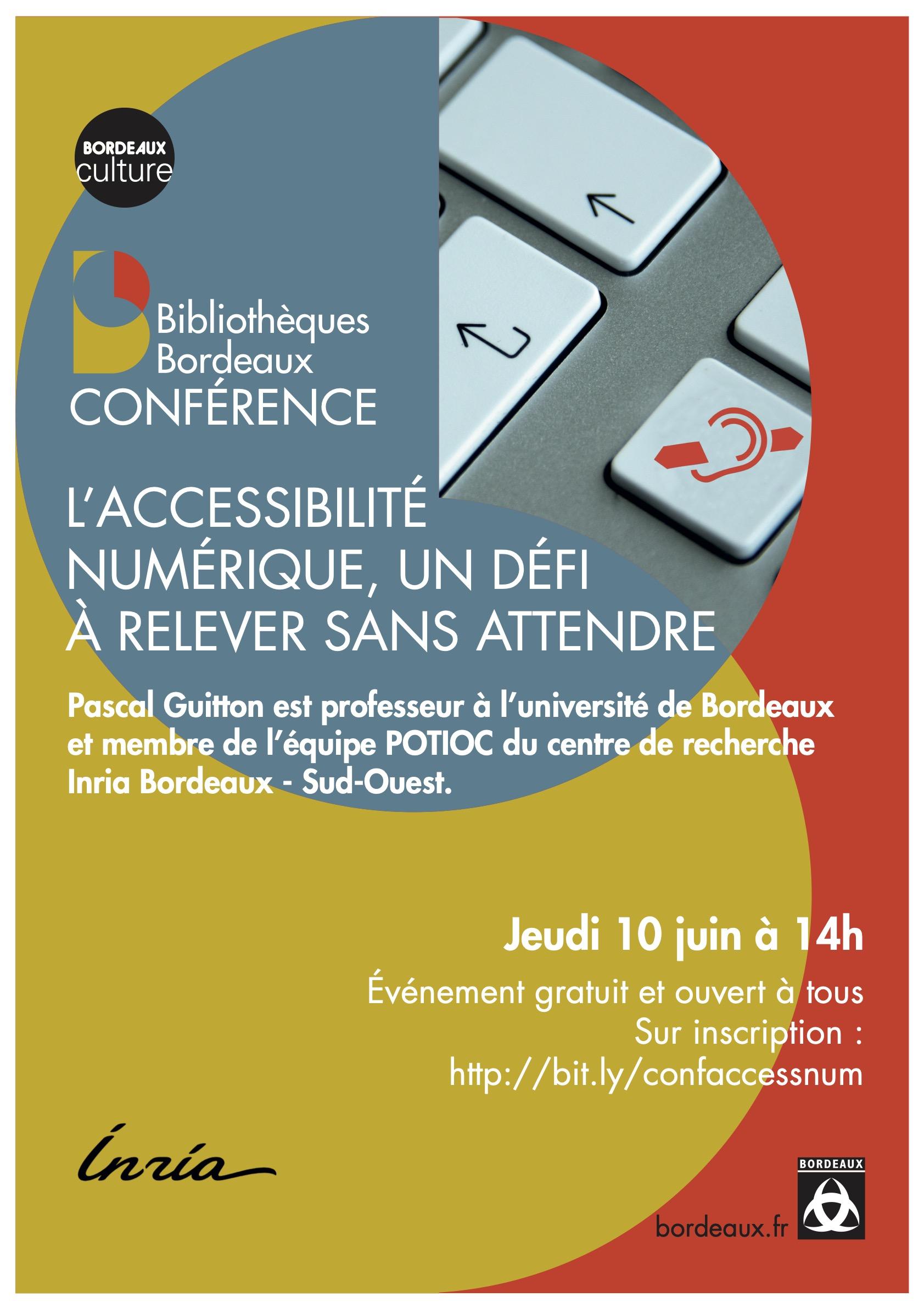 Flyer conférence sur l'accessibilité numérique, un défi à relever sans attendre